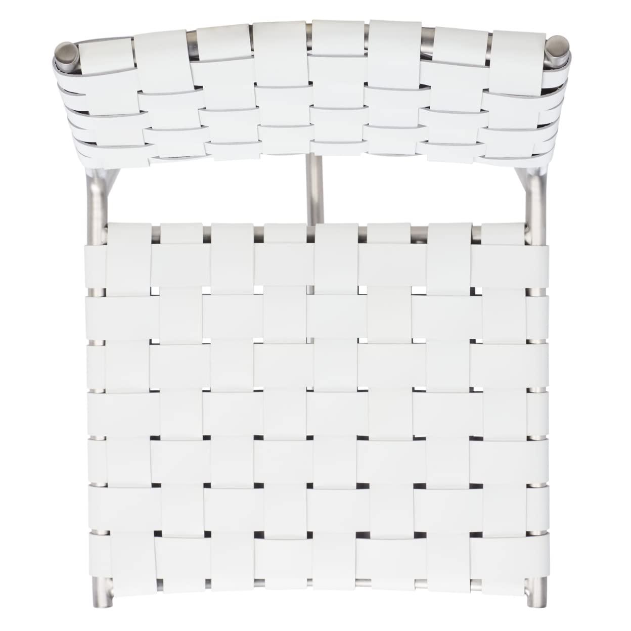 Olenna Woven Counter Stool - BST3011 - White/Silver - Safavieh