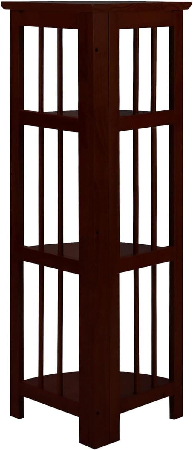 Betterbeds 4-Shelf Corner Folding Bookcase Folding, Wood/Multicolor, 10.25 lbs