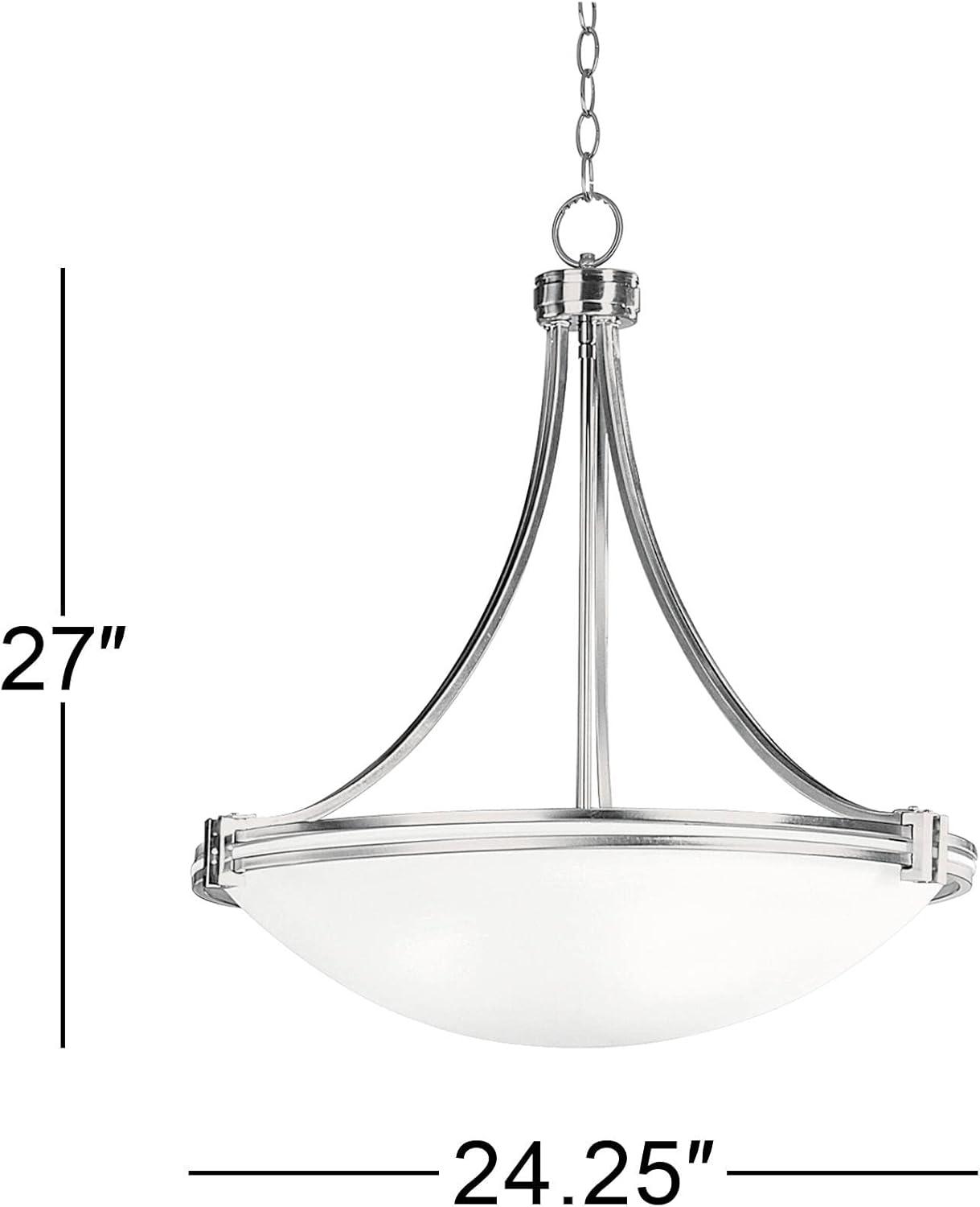 Possini Euro Design Deco Warm Brass Pendant Chandelier 21 1/2" Wide Modern White Marbled Bowl Glass 3-Light Fixture for Dining Room Kitchen Island