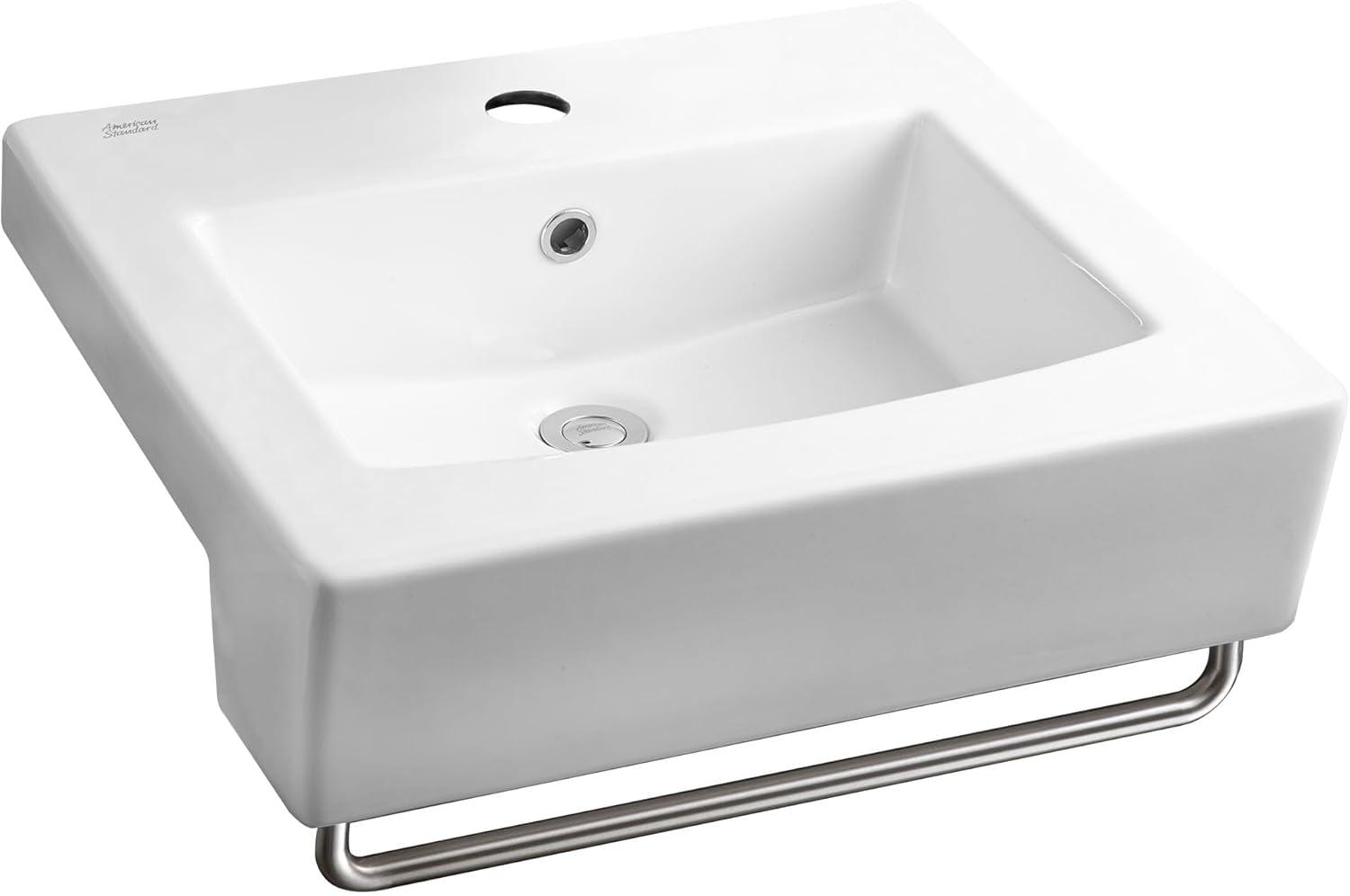 American Standard Universal 17.75'' White Ceramic Rectangular Bathroom Sink with Overflow