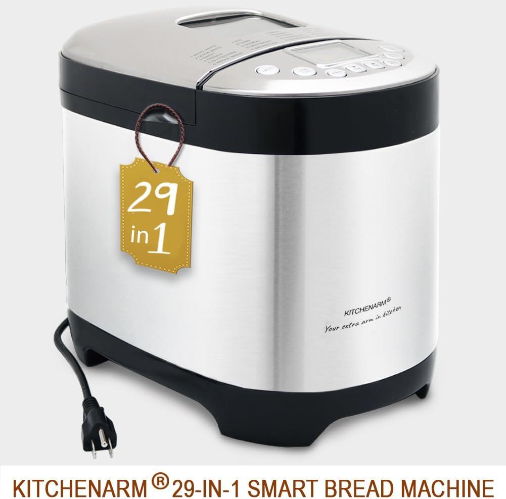 Stainless Steel 29-in-1 Smart Bread Machine with Delayed Start