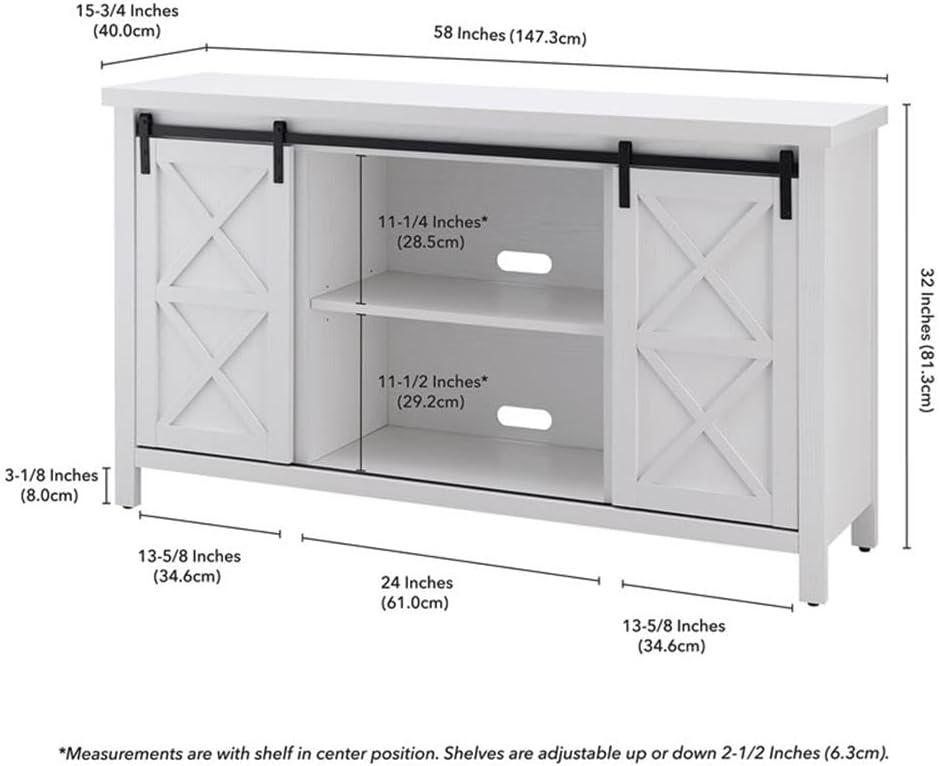 Evelyn&Zoe Elmwood Rectangular TV Stand for TV's up to 65", White