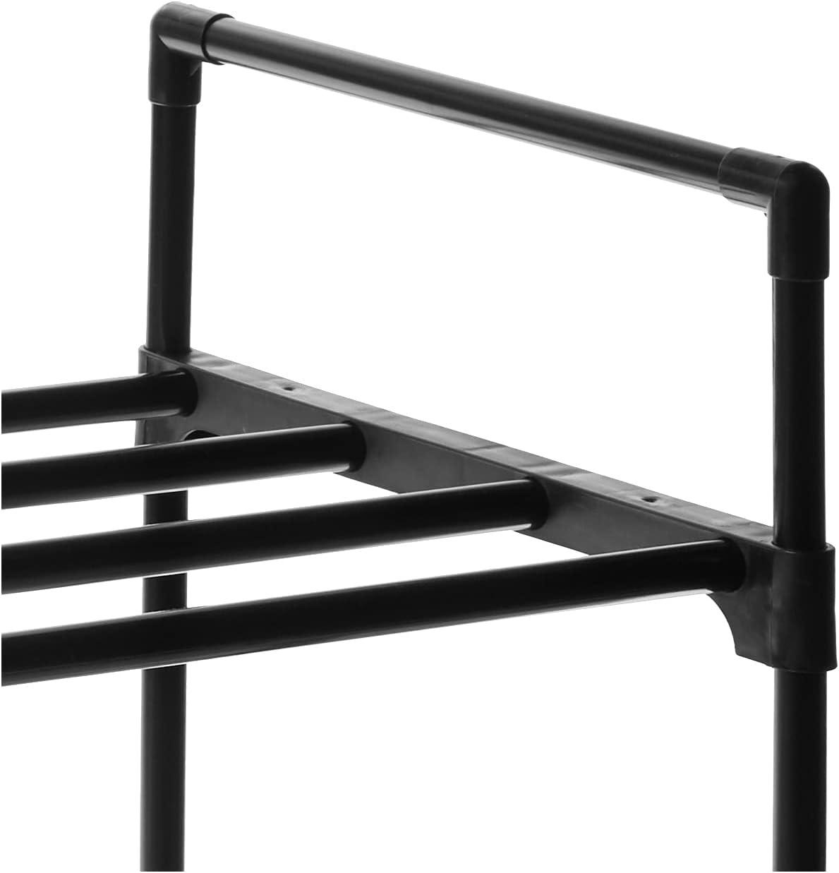 Black 2-Tier Metal Shoe Storage Shelf