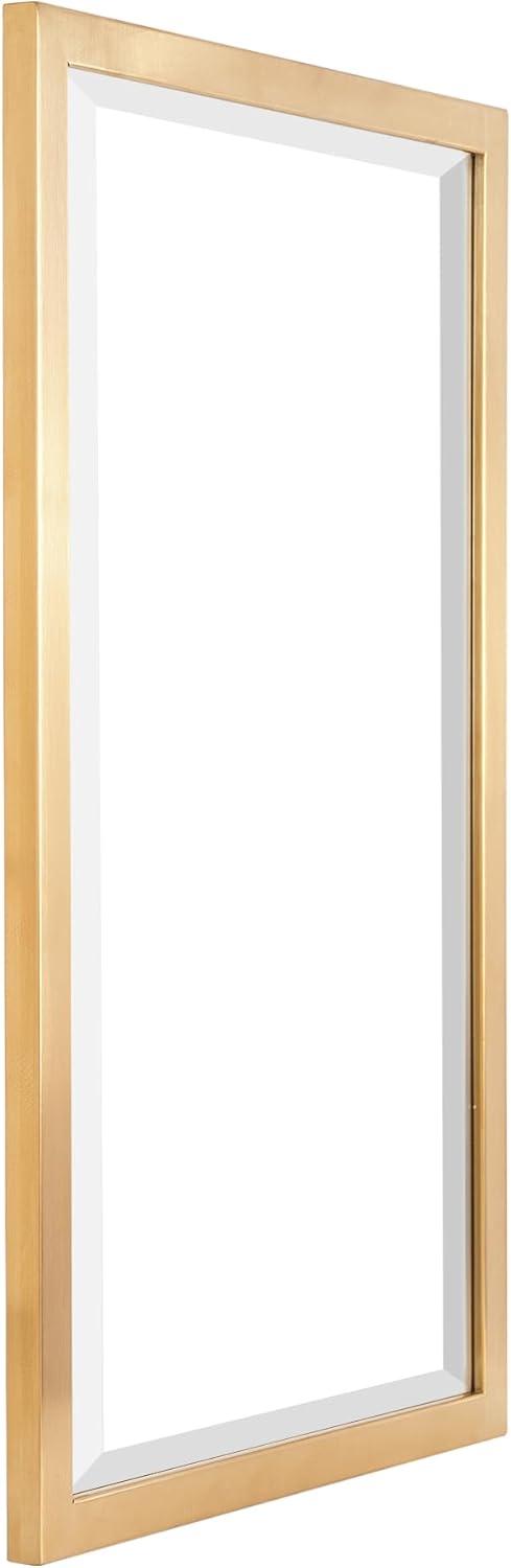 Head West Gold Stainless Steel Metal Framed Mirror for Bathroom Vanity – Decorative Rectangular Bathroom Mirror for Over Sink, Bedroom & Living Room, 24"x30"