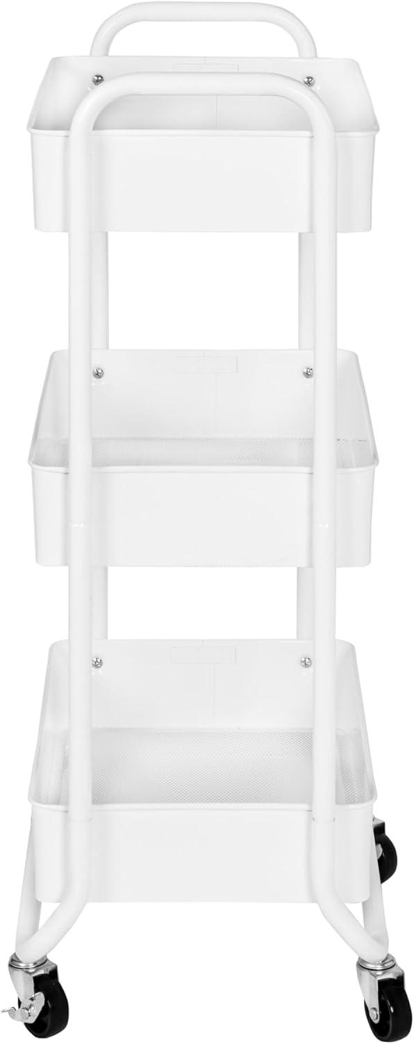 32.68 x 12.99 x 16.65 in. Utility Cart, White