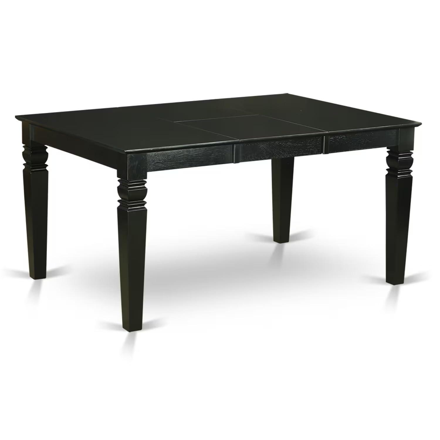 WEAN5-BCH-W East West Furniture 5 Piece Kitchen Table Set- a Dining Table and 4 Chairs, Black & Cherry(Seat Type Options) WEAN5-BCH-LC