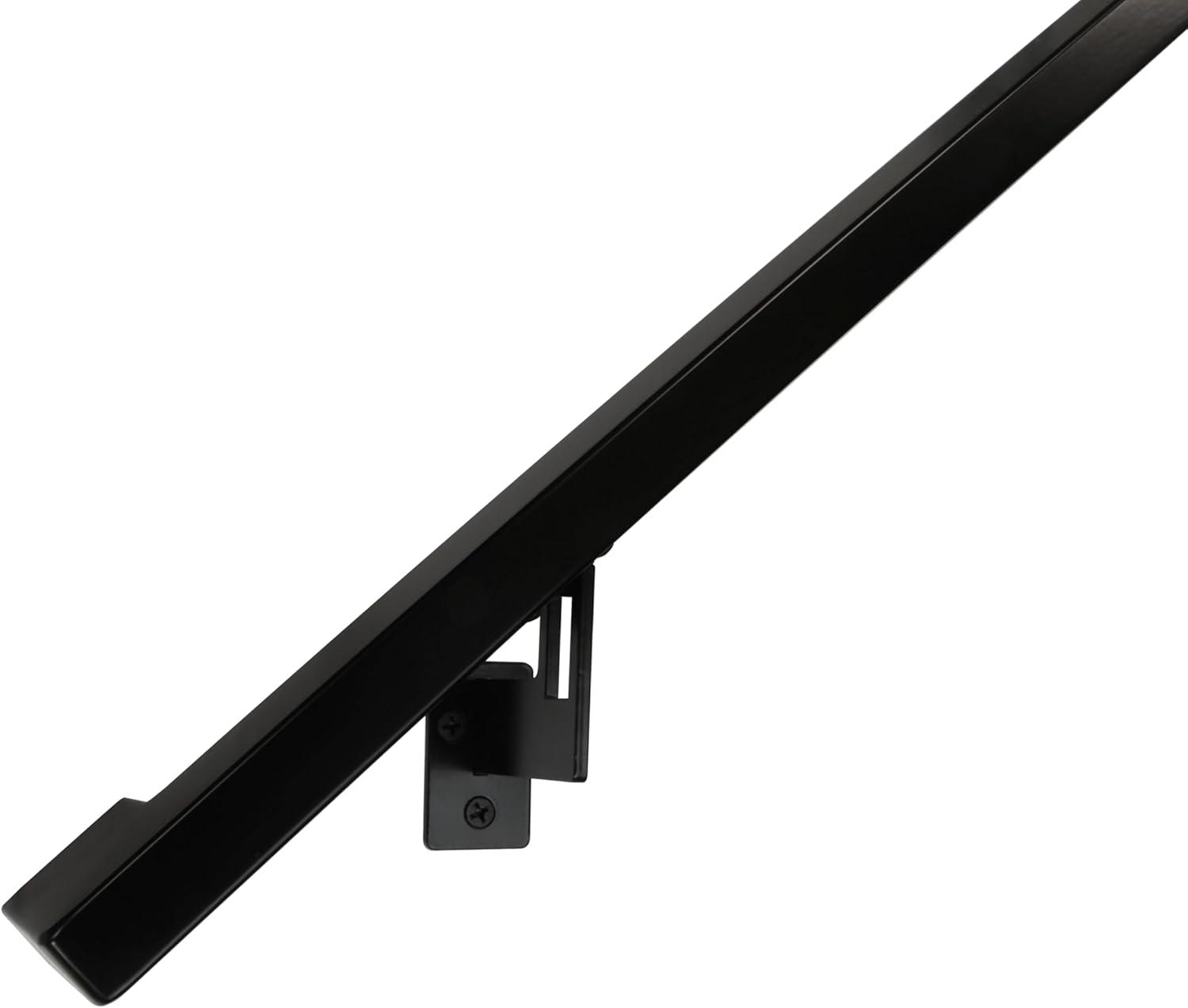 Modern Aluminum Handrail Grab Bar Kit, Adjustable Steel Brackets, Returns to Wall, Powder Coat