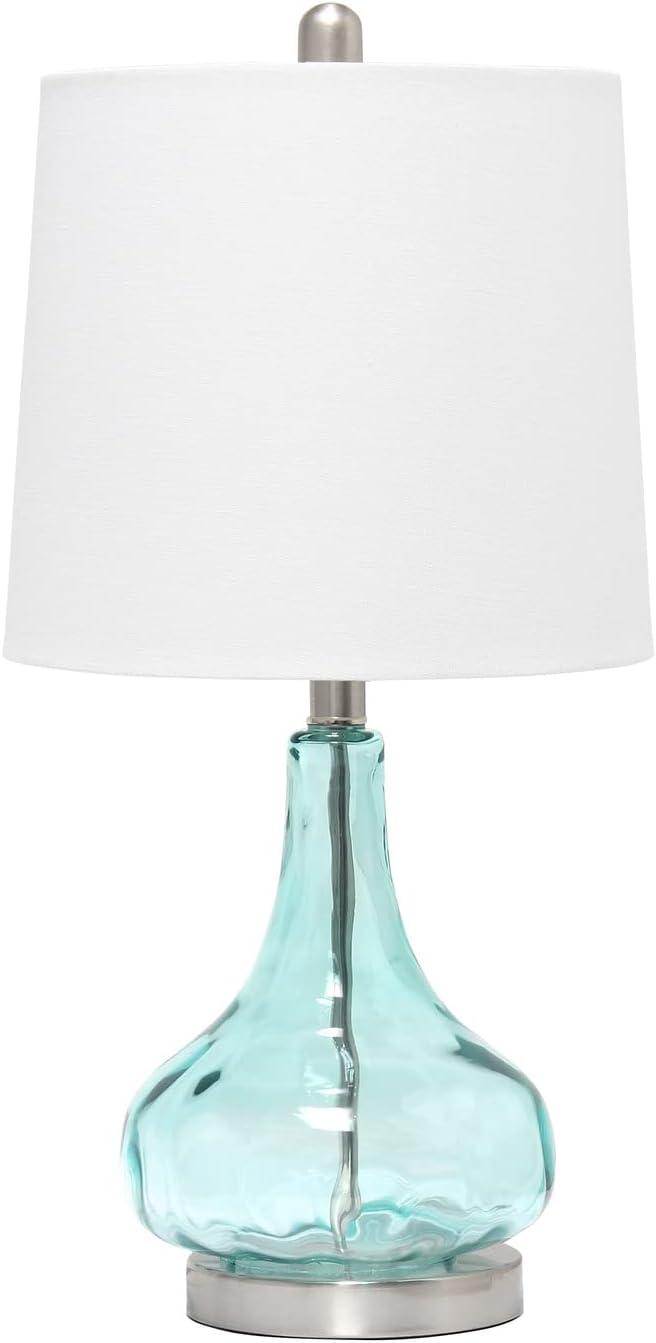 Elegant Designs Clear Glass Table Lamp, Blue