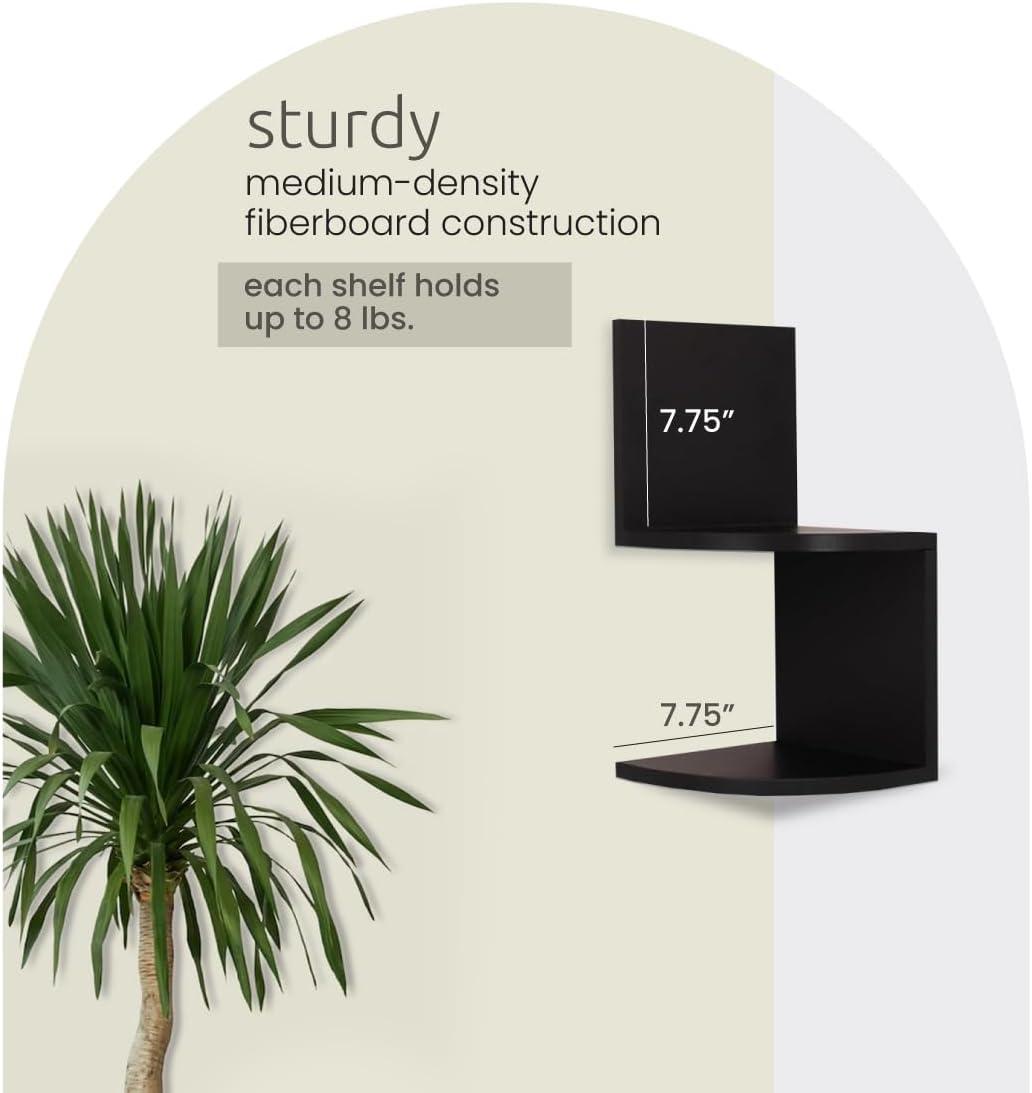 Kiera Grace Kieragrace Retro Set of 2 Count Floating-Shelves, Black, 2