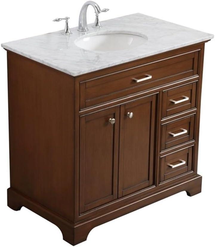 Hermes 36'' Single Bathroom Vanity with Marble Top