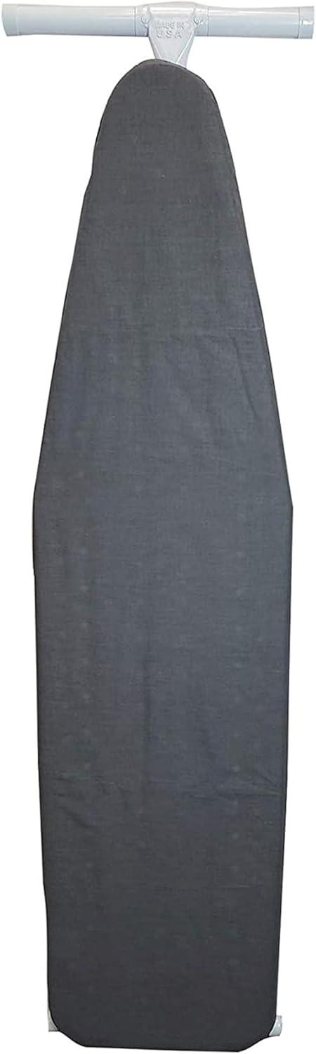 Homz T-Leg Foldable Adjustable Ironing Board w/Pad & Cotton Cover, Gray