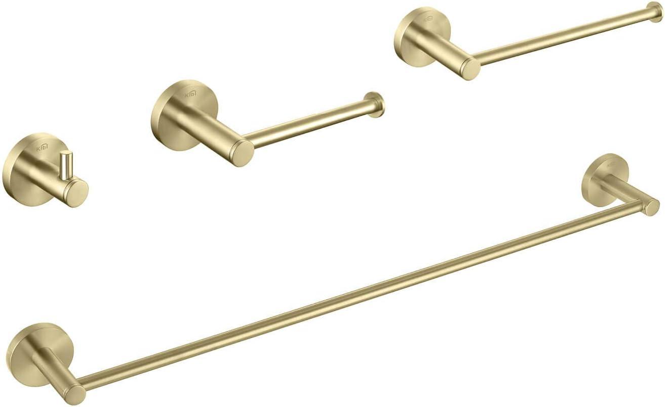 KIBI C-KBA14-4BG Circular 4 - Piece Bathroom Hardware Set