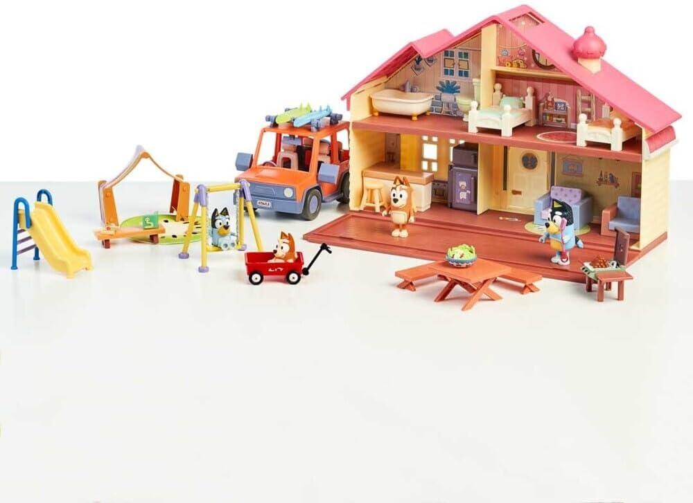 Bluey Family Figure 4-Pack, with Mum Dad Bingo Bluey, Ages 3+, Toddler Toys