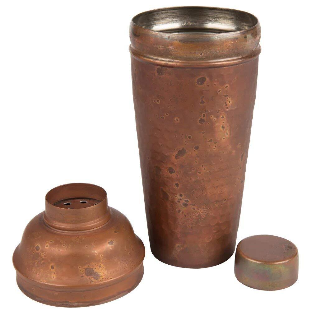 Antique Copper Hammered 24oz Cocktail Shaker Set