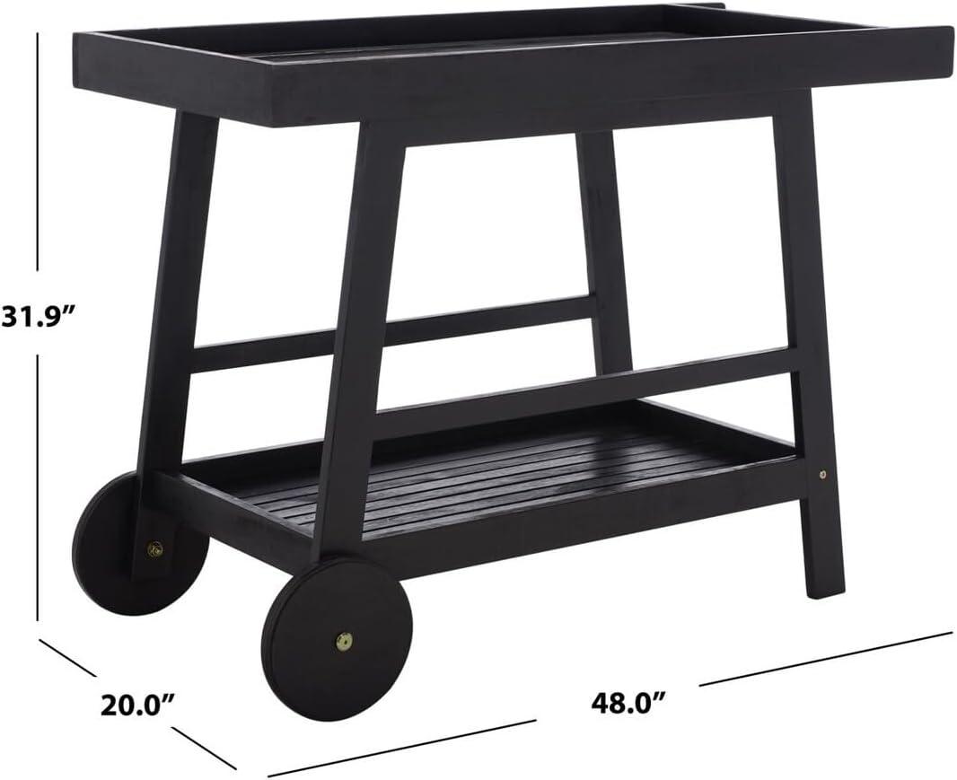 Renzo Indoor/Outdoor Serving Cart PAT7032 - Black - Safavieh