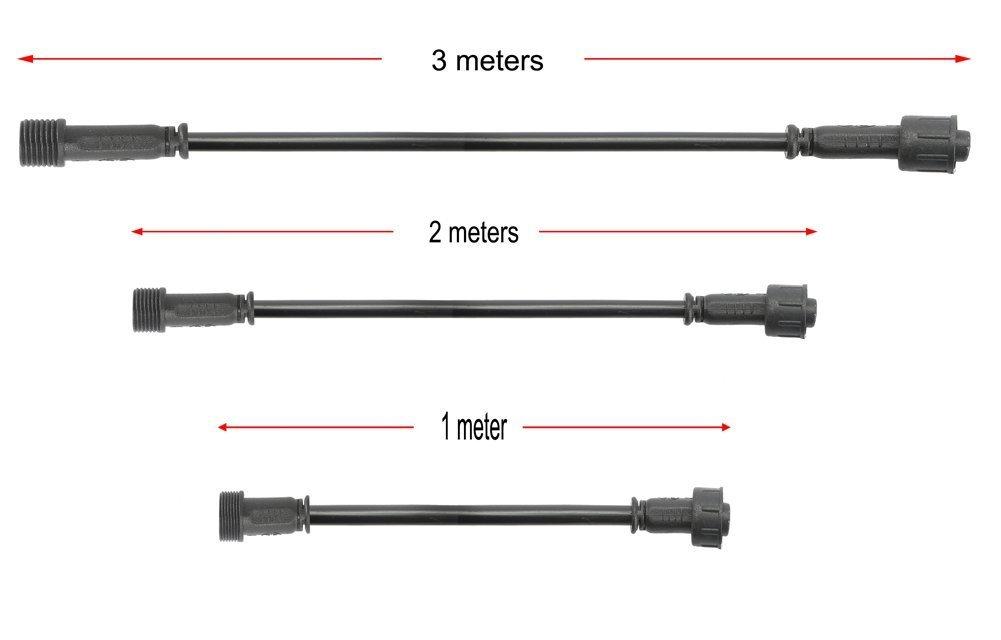 FVTLED Pack of 5, 2m 6.56ft 4Pin Extension Cable Wire with Male and Female Connectors at Both Ends Only RGB Multi-Color LED Deck Light