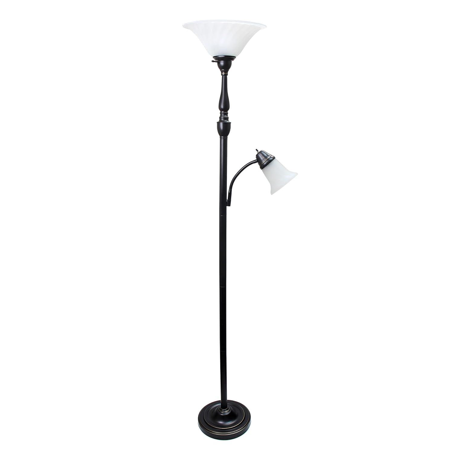 71" 2-Light Mother Daughter Floor Lamp Bronze - Elegant Designs: With Reading Light, Adjustable