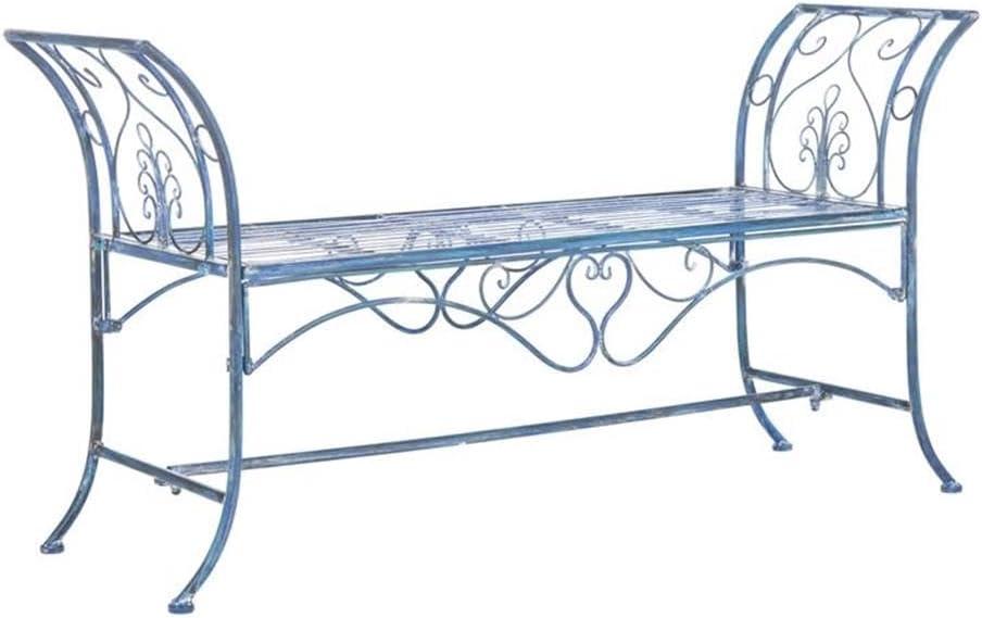 Adina Wrought Iron 51.25 Inch W Outdoor Garden Bench  - Safavieh