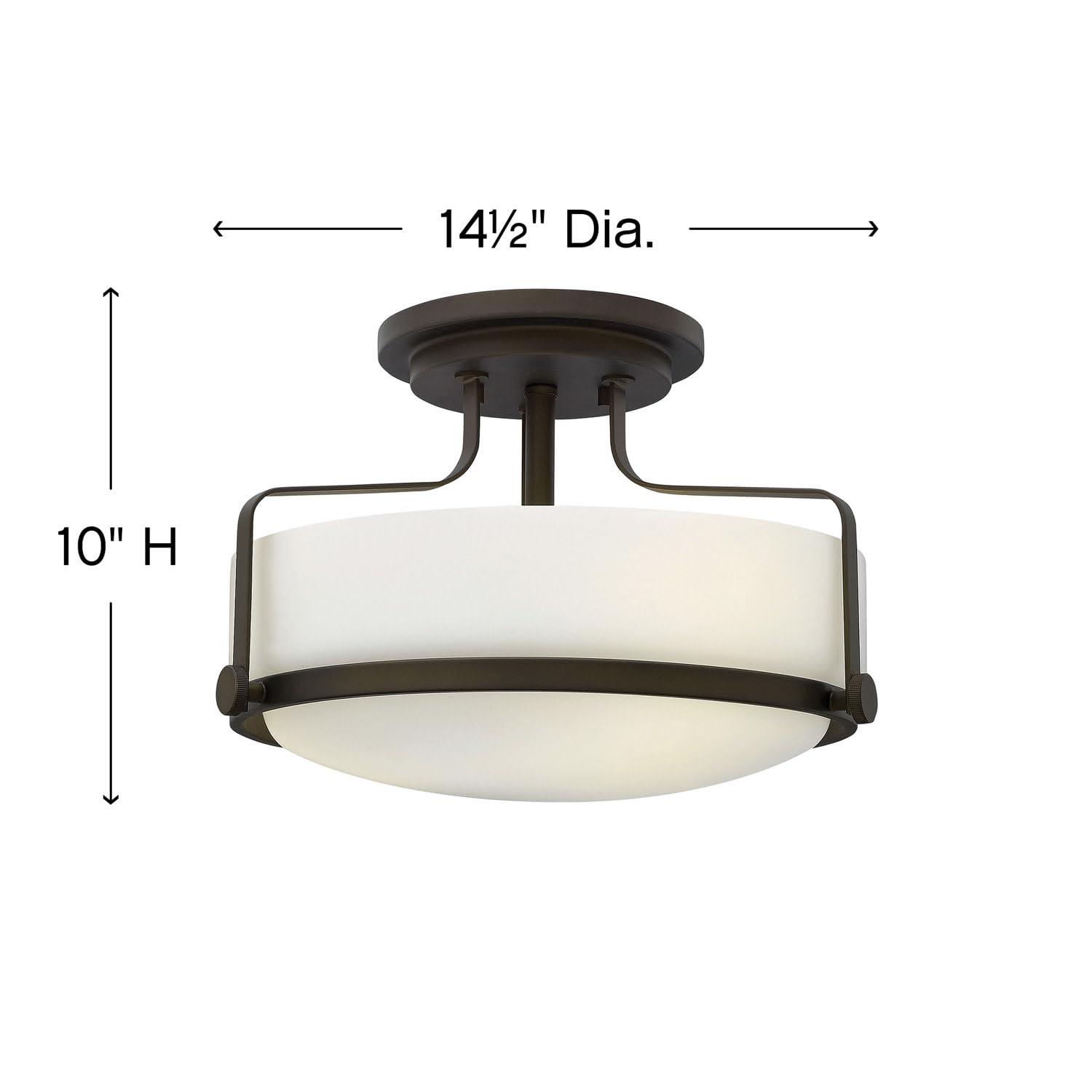 Harper 14.5-in 3-Light Semi-Flush Mount Retro Ceiling Light
