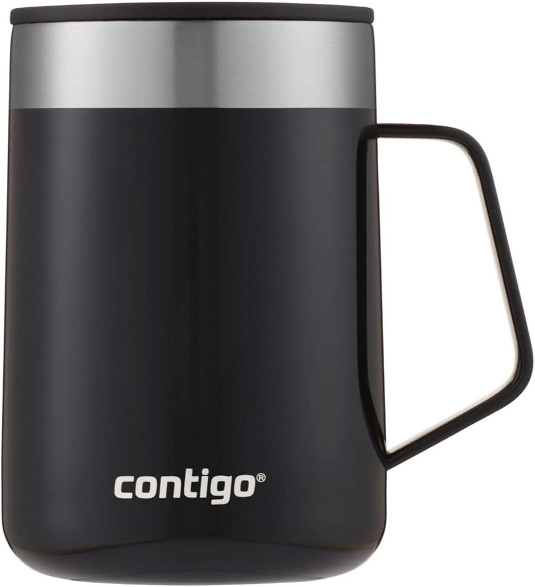 Black Stainless Steel Insulated Travel Mug with Handle