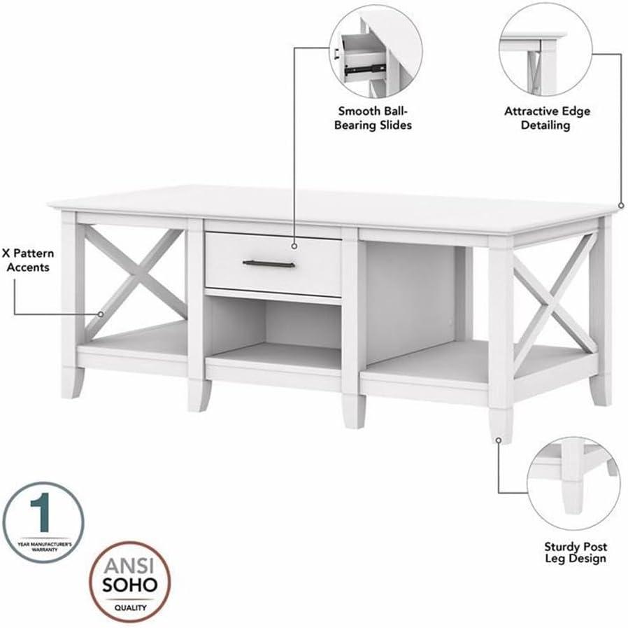 Key West Coffee Table with End Tables in Pure White Oak - Engineered Wood