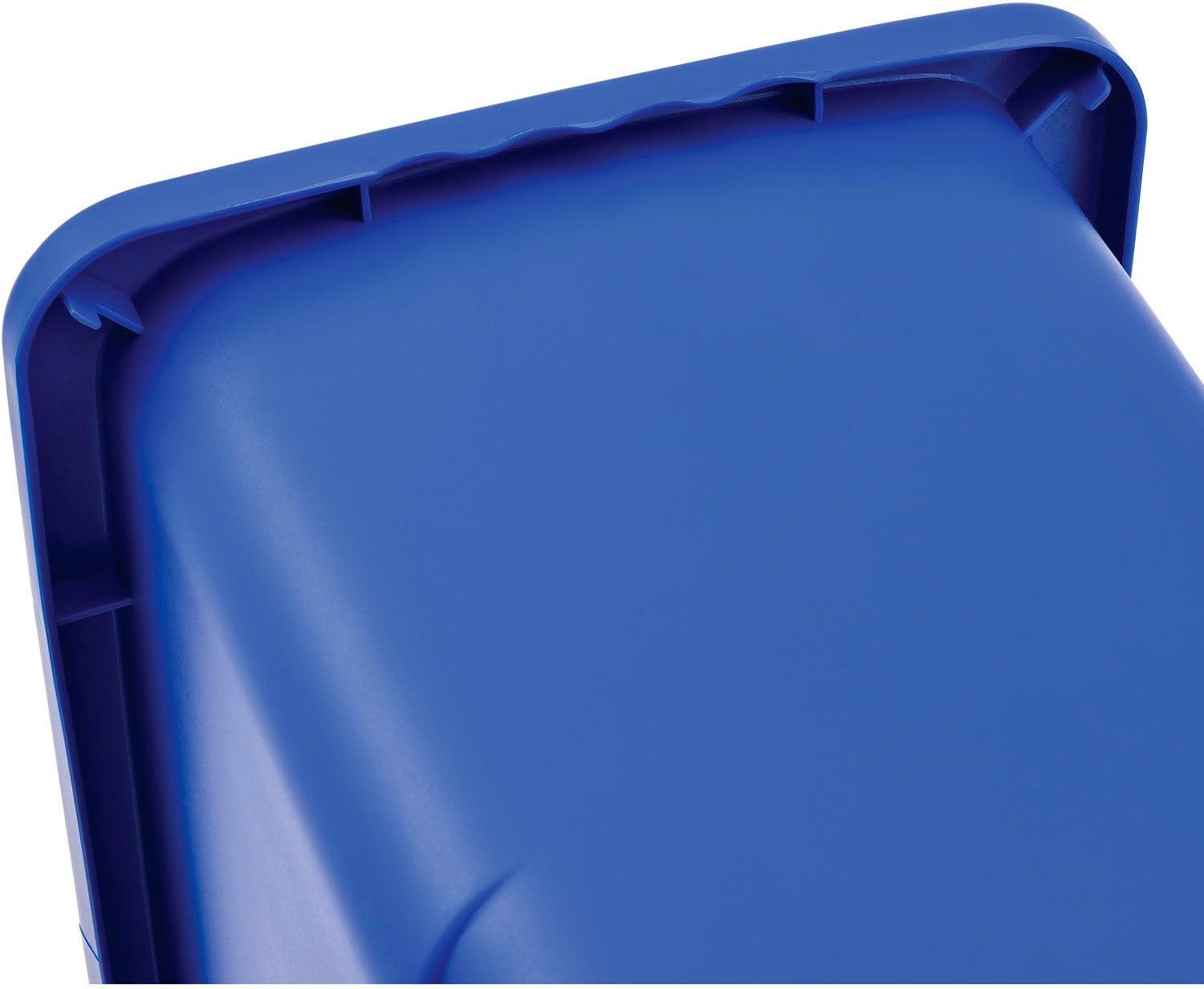 Slim Blue Plastic 23 Gallon Recycling Bin for Office