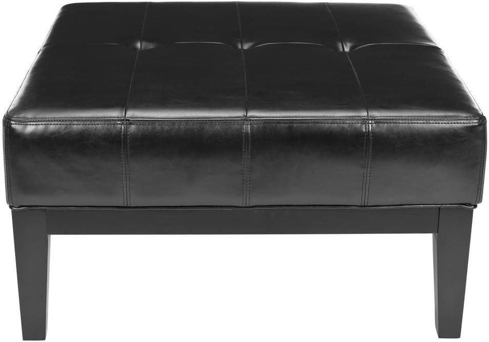 Fulton Small Square Cocktail Ottoman - Black - Safavieh