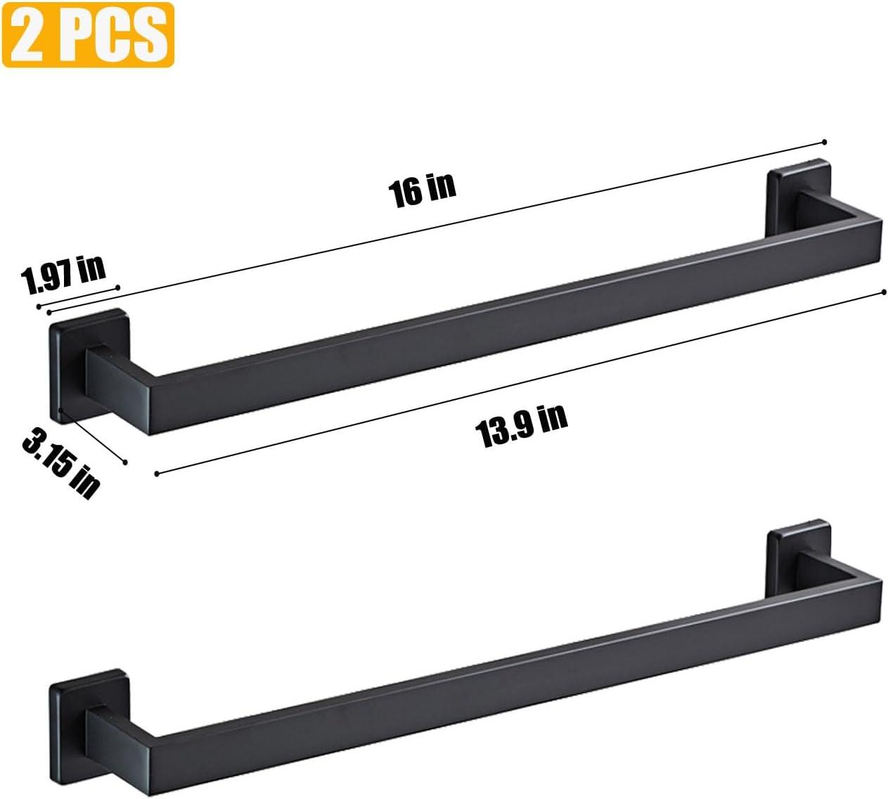 Matte Black Stainless Steel 26" Bathroom Towel Bar Set