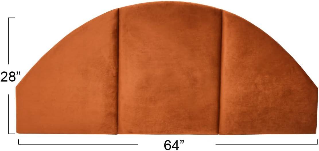 Storied Home NoSom Upholstered Velvet Sound Reducing Panel Arched Headboard