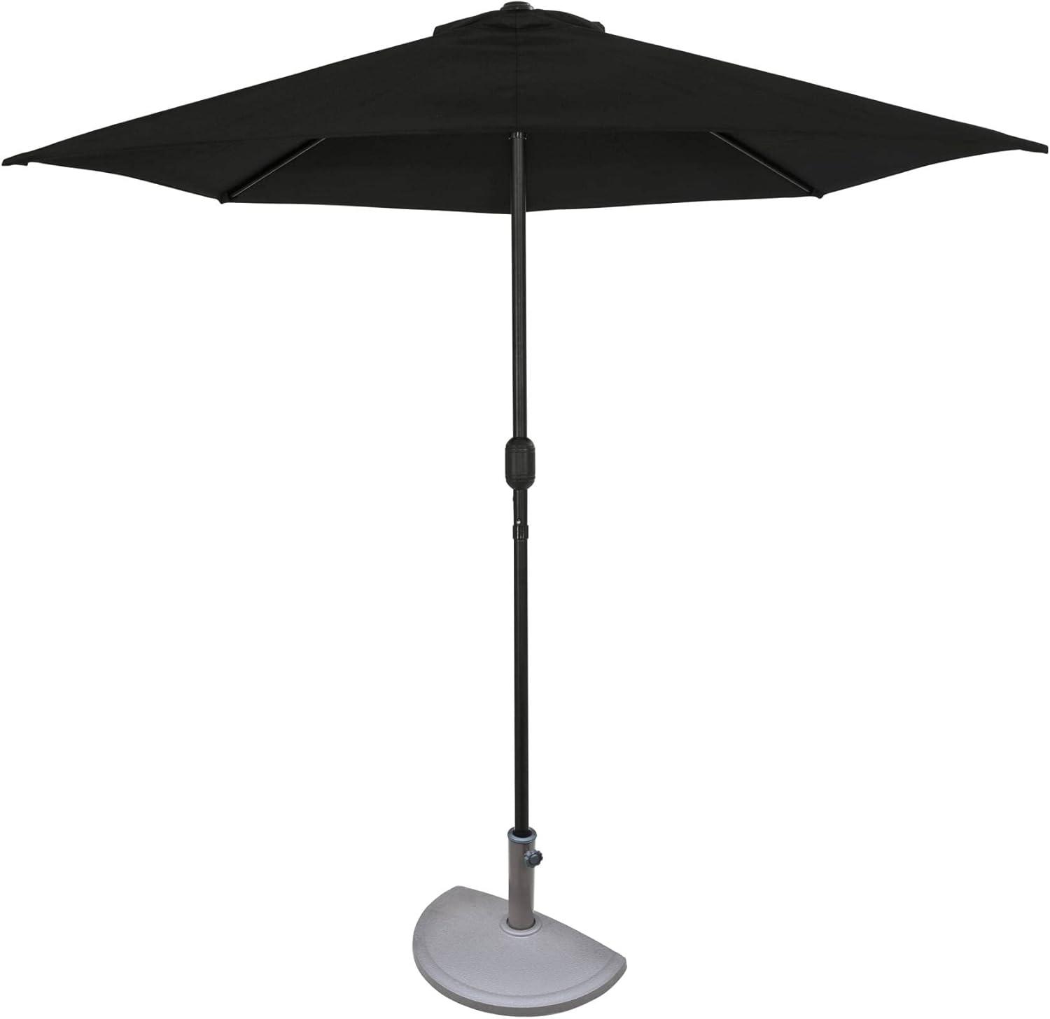 9' x 4.5' Lanai Half Patio Umbrella Black - Island Umbrella: Steel Frame, Water & UV Resistant