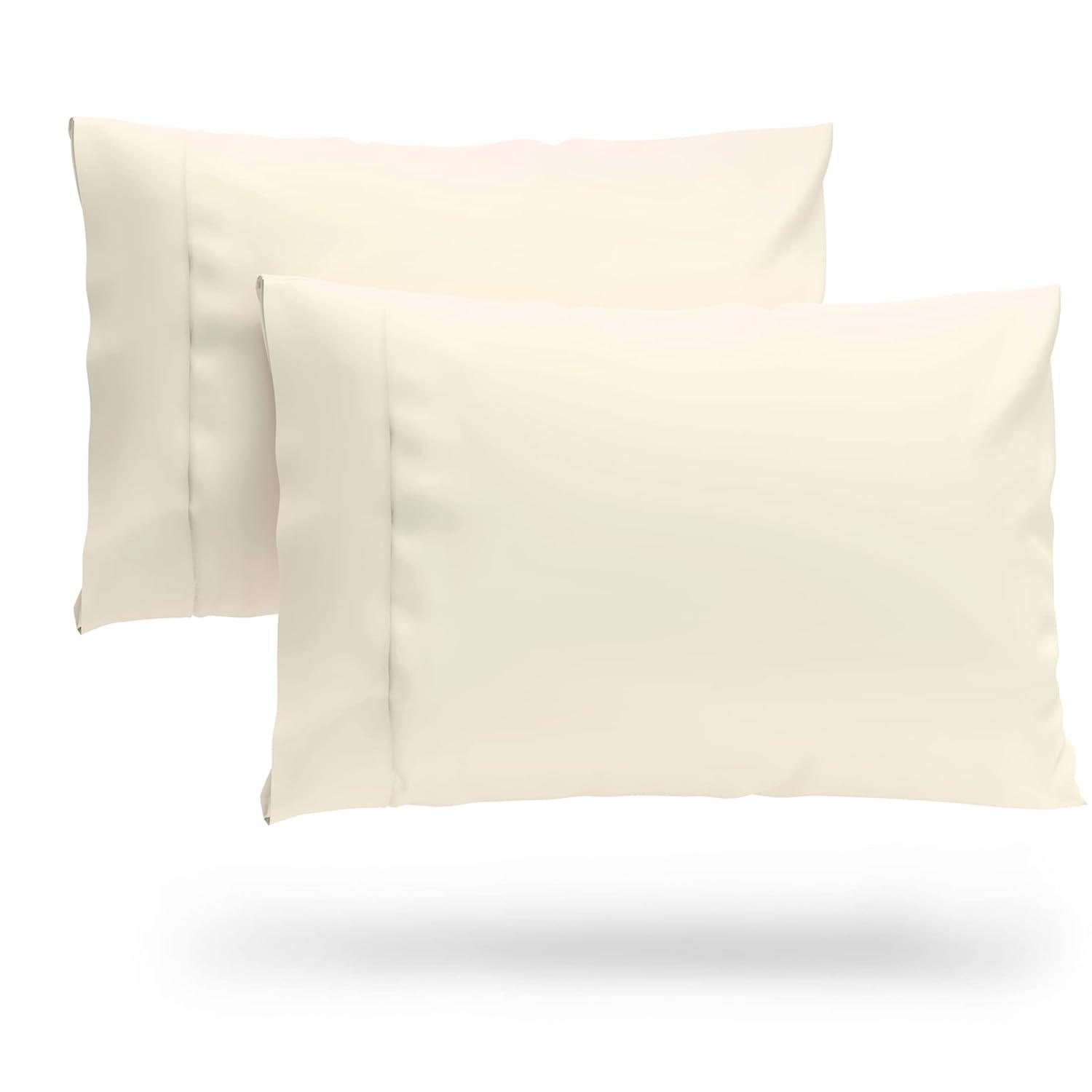 Cosy House Collection Luxury Rayon Derived from Bamboo Set of 2 Pillowcases - Cream, King