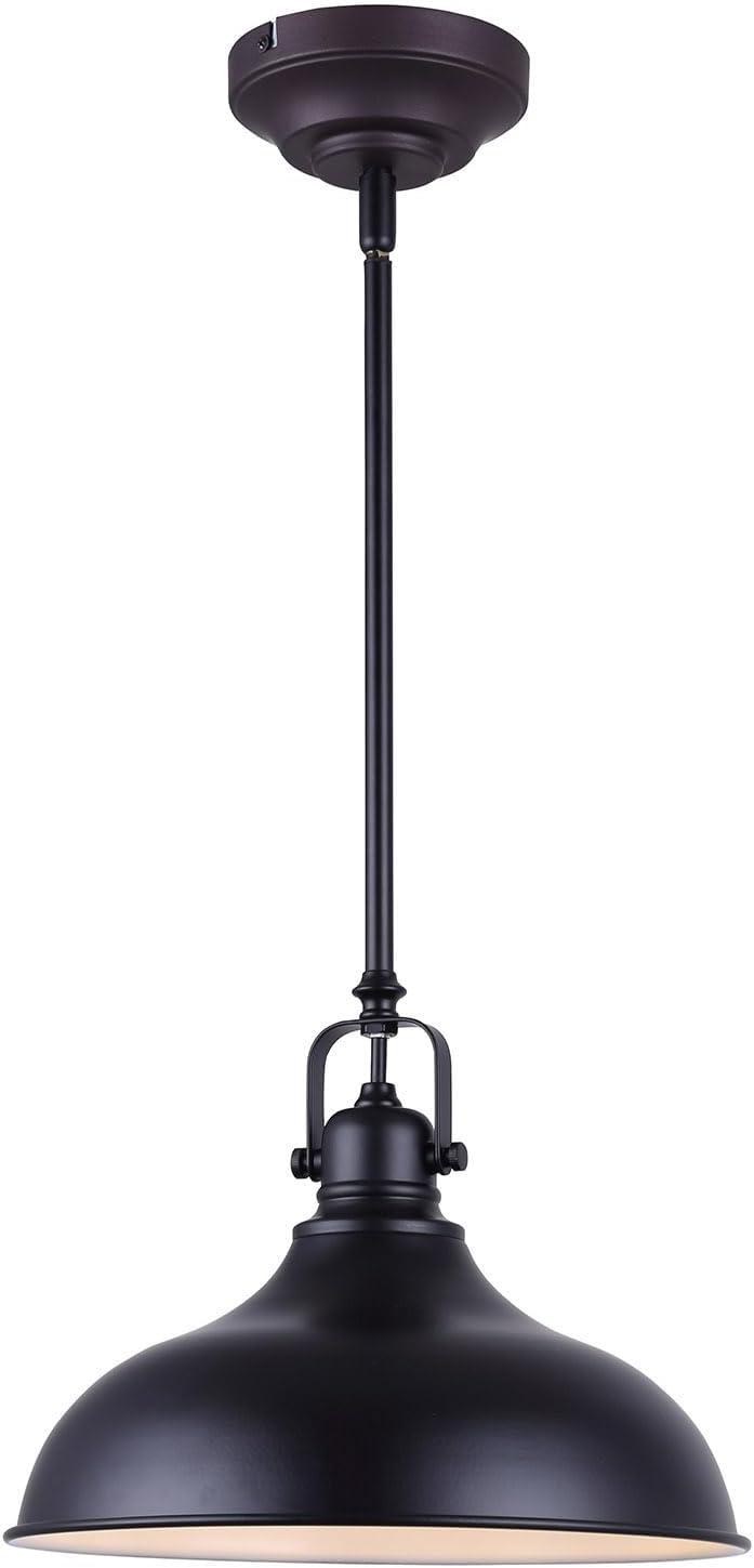 CANARM LPL103A01BK Sussex Integrated LED 1 Light Pendant with Metal Shade, Black