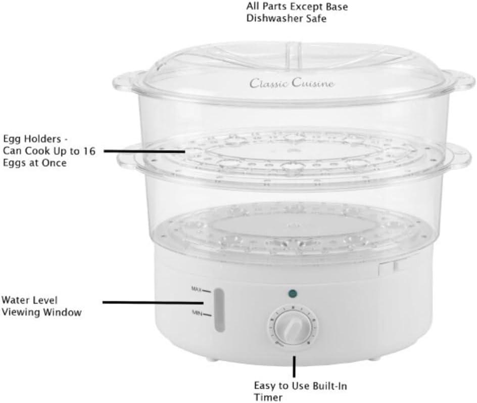 Vegetable Steamer Rice Cooker (White) by Classic Cuisine