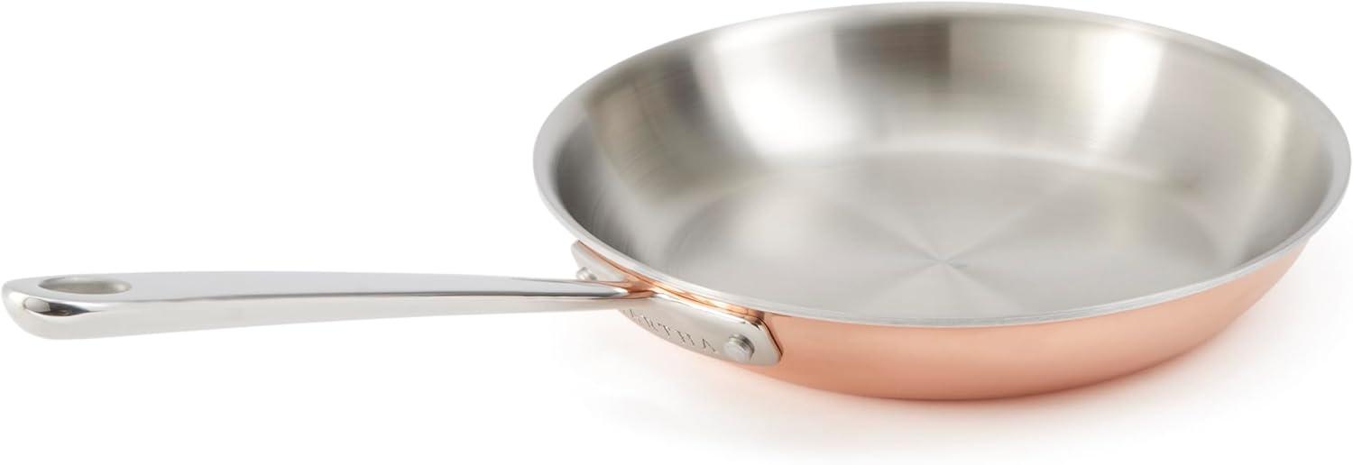 10" Copper and Stainless Steel Fry Pan with Riveted Handle