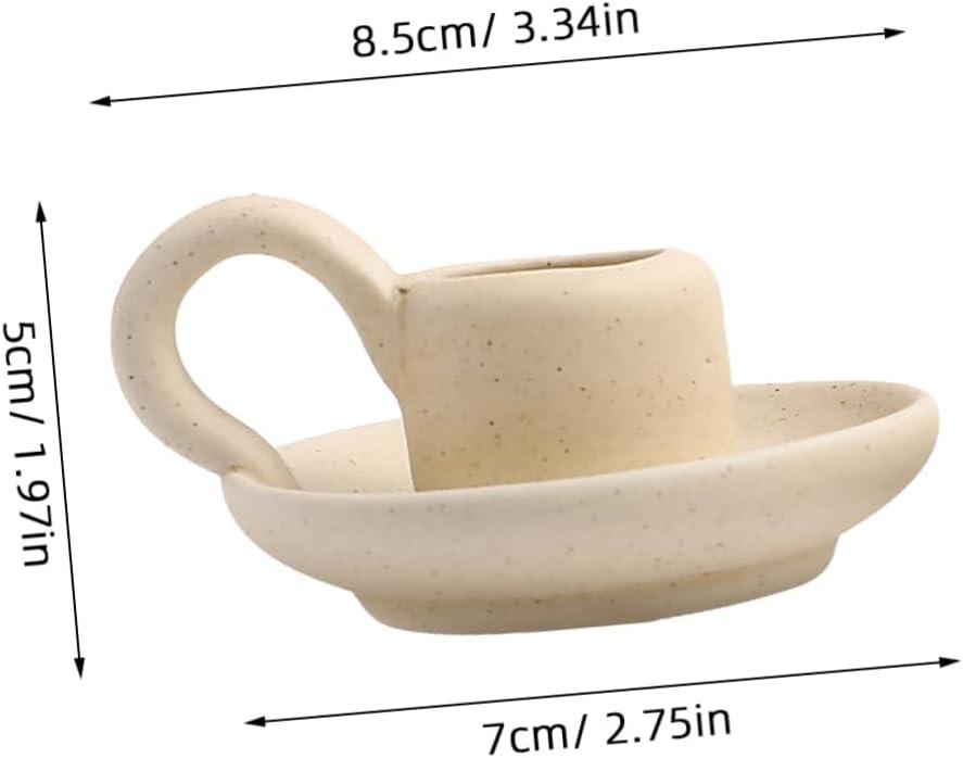 2Pcs Ceramic Candlestick Nordic Style Candleholder Desktop Candle Stand