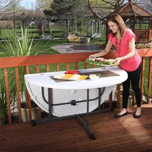 Lifetime 60 inch Round Folding Table, Indoor/Outdoor Commercial Grade, Almond (80806)