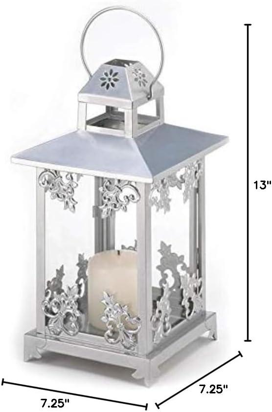 Silver Scrollwork Candle Lantern