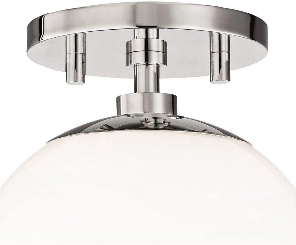 Mitzi Stella 1 - Light Semi-Flush Mount in  Aged Brass White Shade