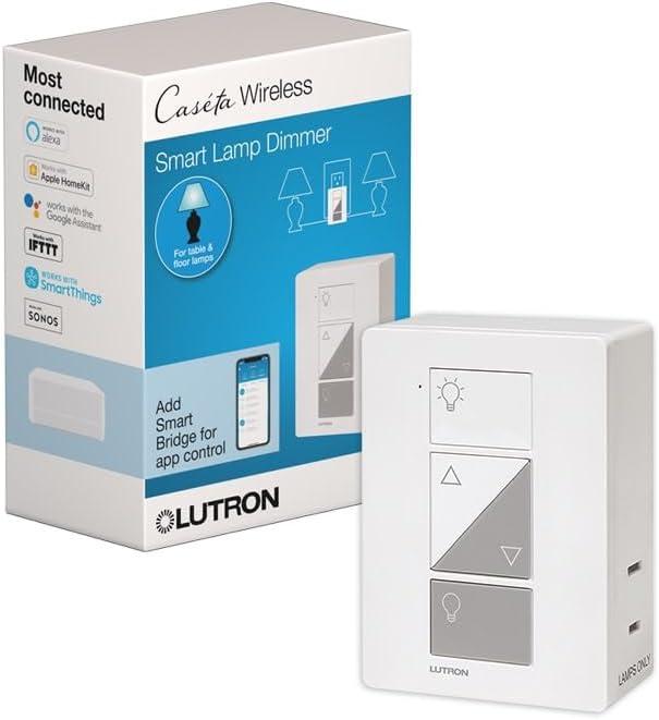 Lutron Caséta Wireless Smart Lighting Lamp Dimmer | PD-3PCL-WH