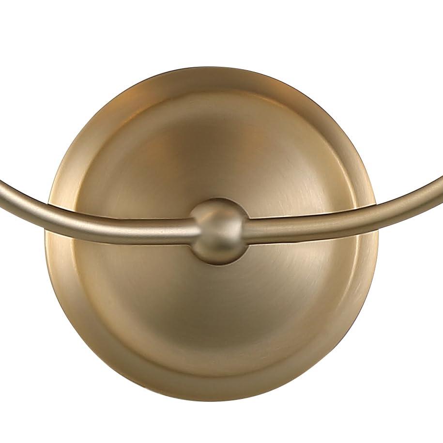 Sylvan Vibrant Gold Brass 2-Light Dimmable Sconce with Silk Shade