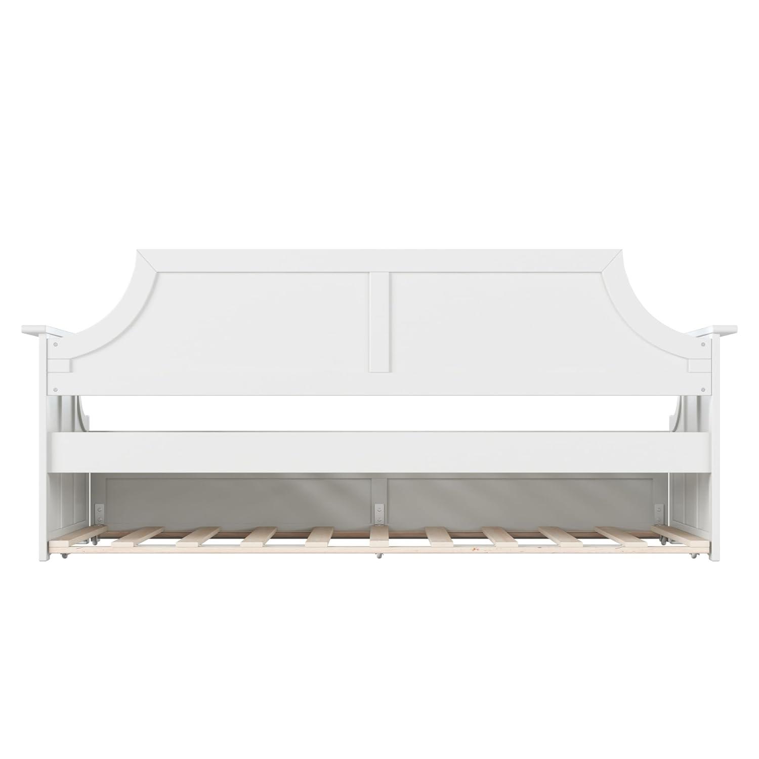 AFI Cambridge Twin Wood Daybed with Twin Size Trundle in White