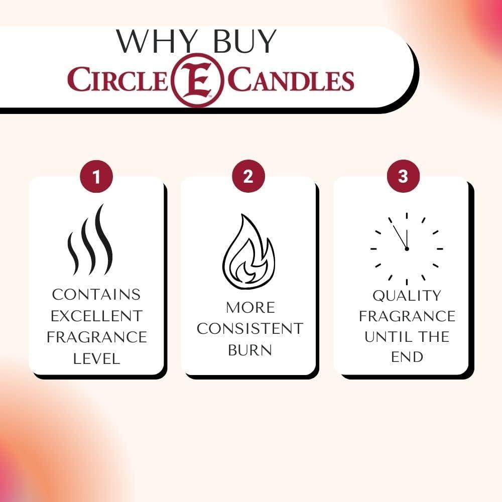 Circle E Candles, Apple Strudel Scent, Medium Size Jar Candle, 17oz, 2 Wicks