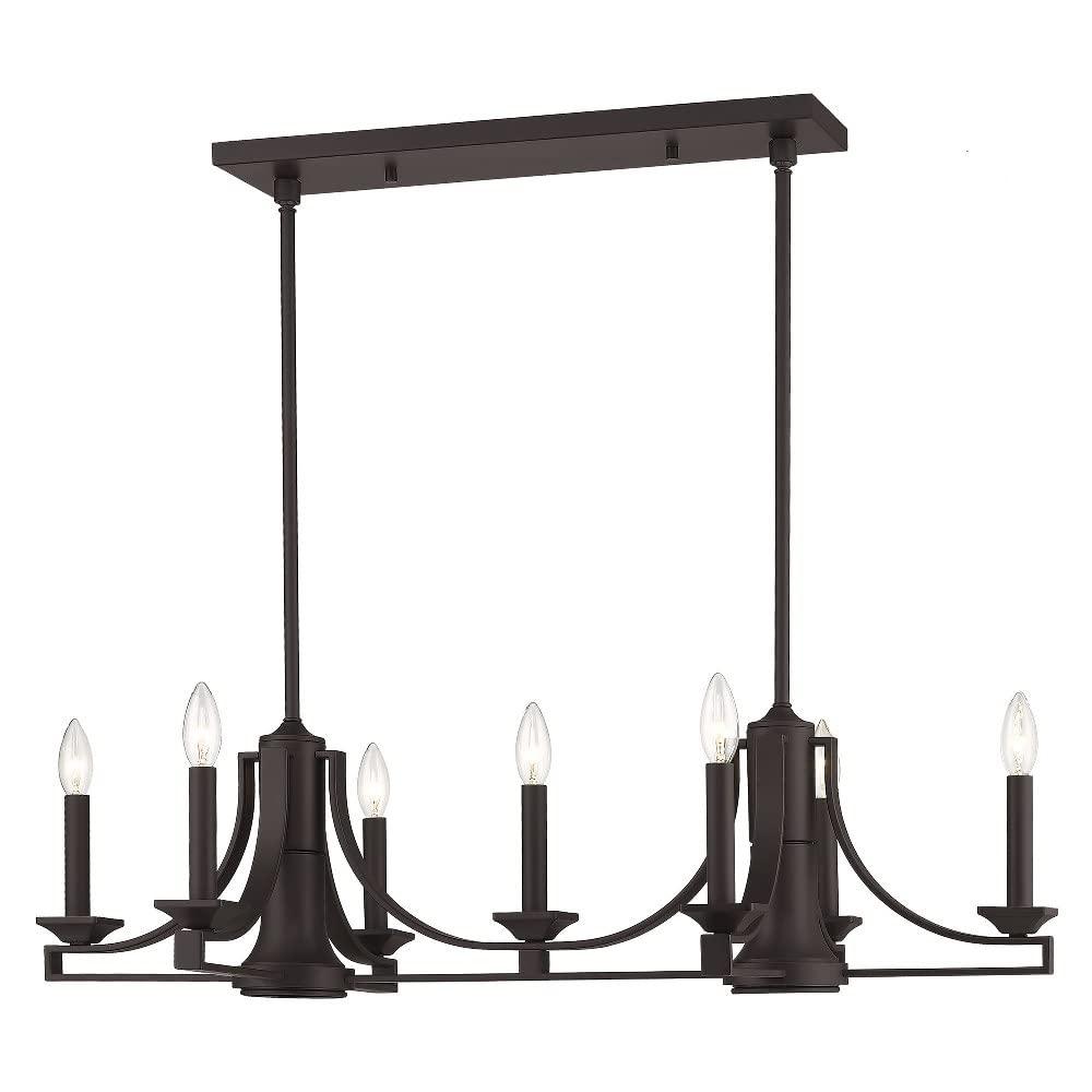 Modern Transitional Bronze Steel 9-Light Indoor Chandelier