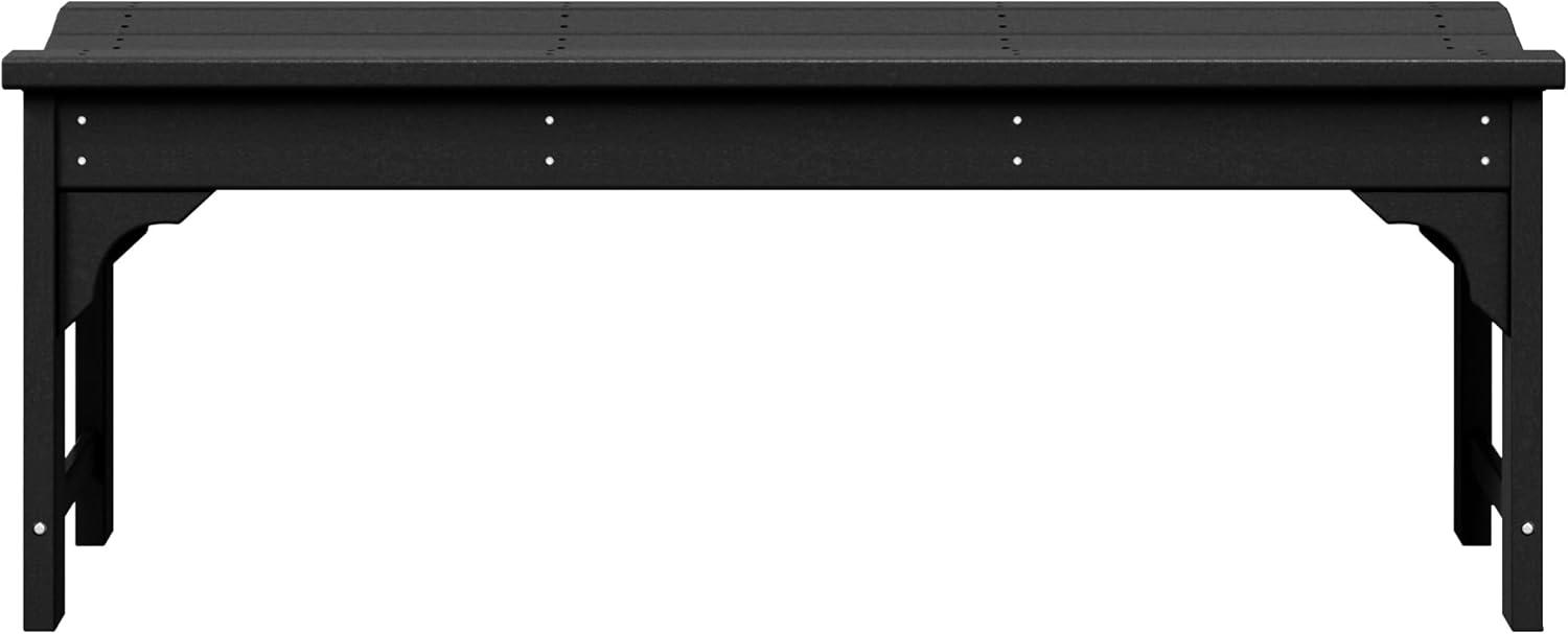 WestinTrends  Backless All-Weather Outdoor Bench for Patio Garden, Black