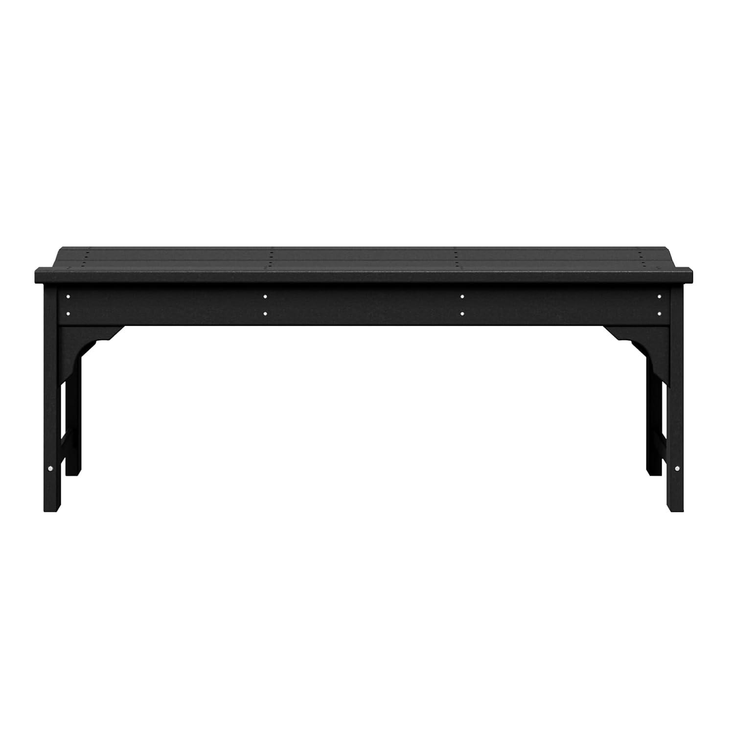 WestinTrends  Backless All-Weather Outdoor Bench for Patio Garden, Black