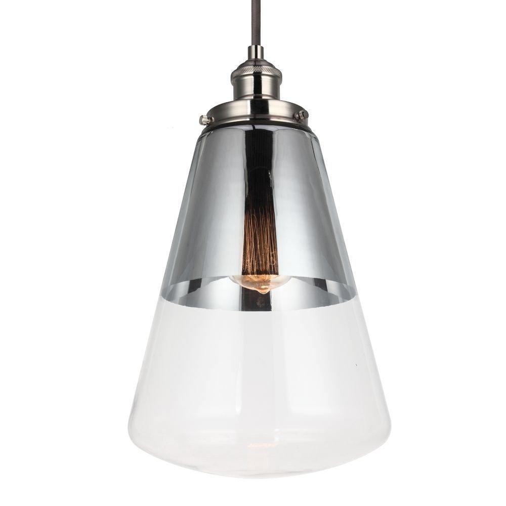 Feiss Lighting-Waveform-Pendant 1 Light in Modern Style-9.75 Inch Wide by 17 Inch High-Polished Nickel Finish -Tradit