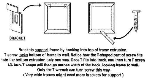 Framer Supply Complete T-Lock Security Hanger Set for Wood & Metal Frames, 25 Sets + 1 Wrench