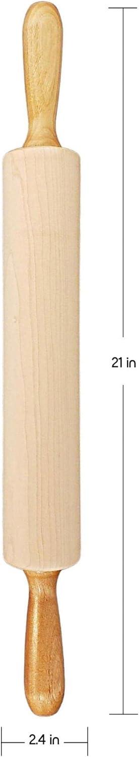 Frieling Classic Rolling Pin with handles, 12", Brown
