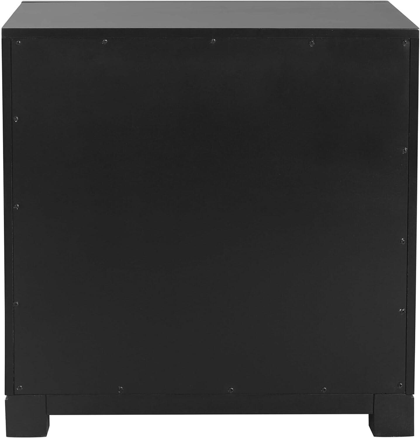 Raina 3 Drawer Greek Key Nightstand - FOX6278 - Black - Safavieh Couture