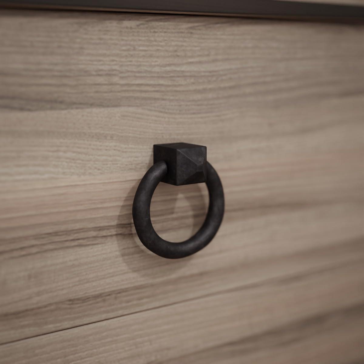 The Renovators Supply Inc. Wrought Iron Cabinet Gate Door Ring Pull Multipack (Set of 12)